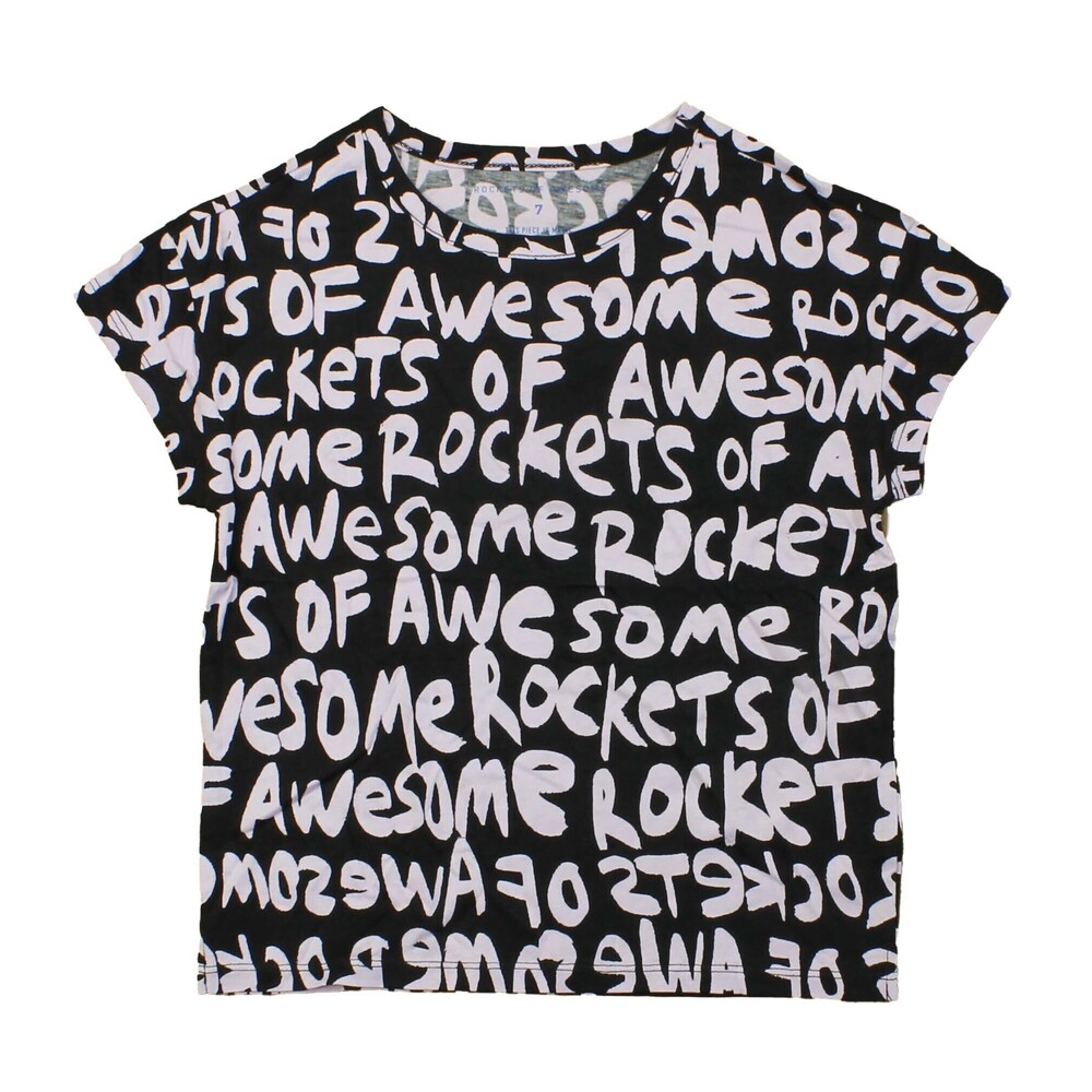 Rockets Of Awesome Girls Black | Purple T-Shirt size: 7 Years